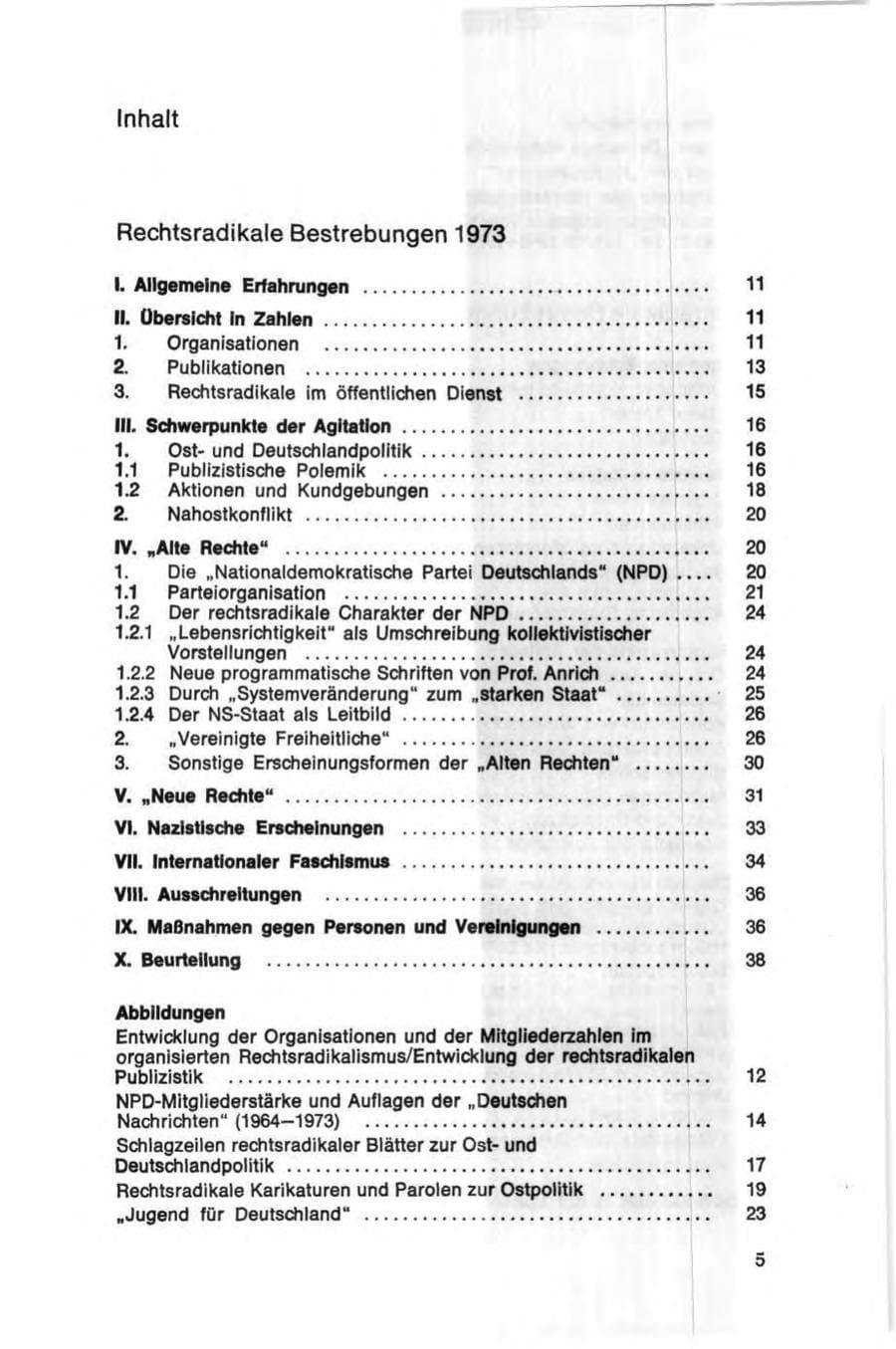 Seite 5 des Verfassungsschutzbericht 1973 Bund