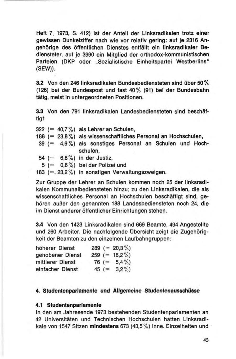 Seite 43 des Verfassungsschutzbericht 1973 Bund