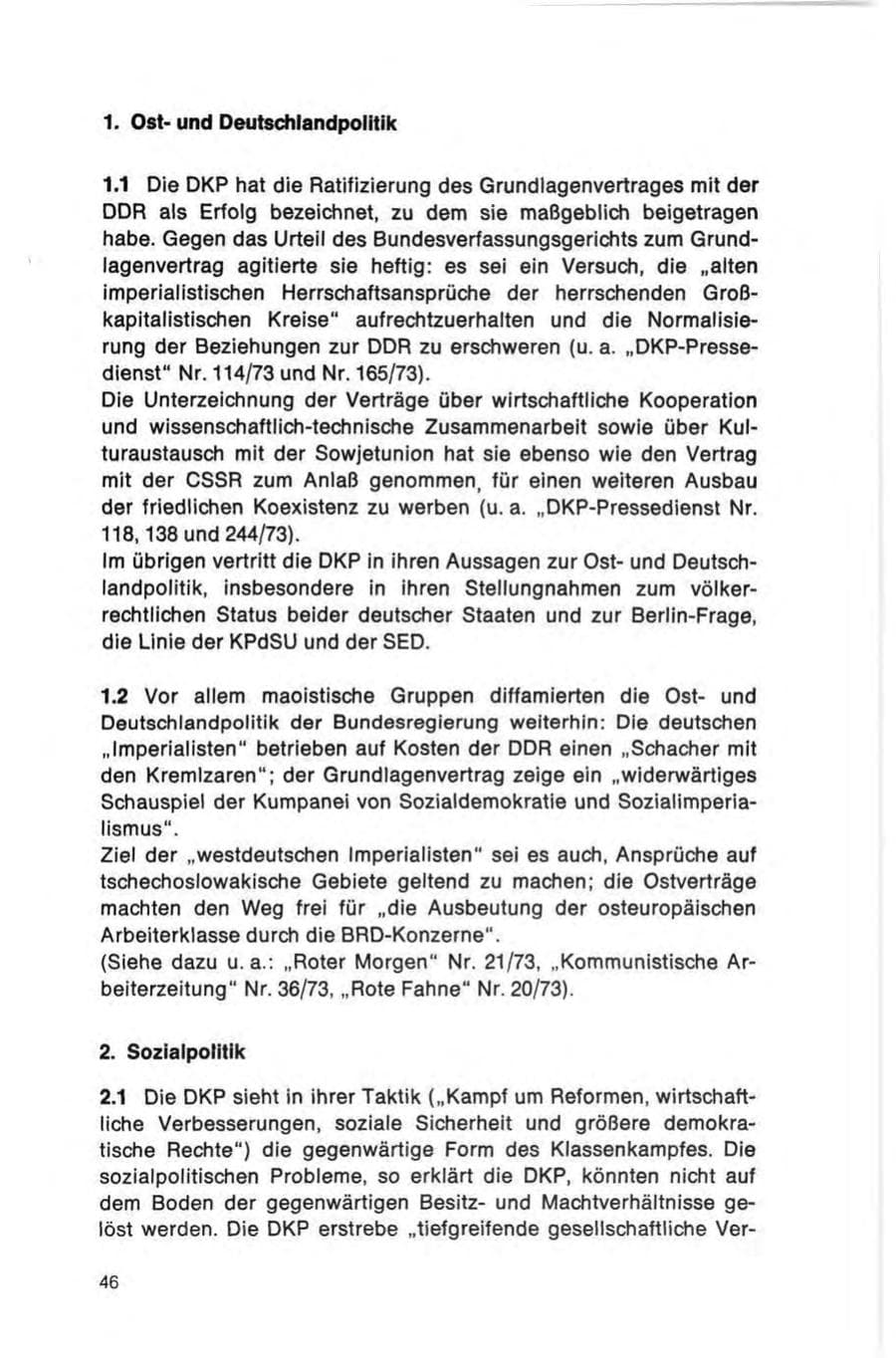 Seite 46 des Verfassungsschutzbericht 1973 Bund