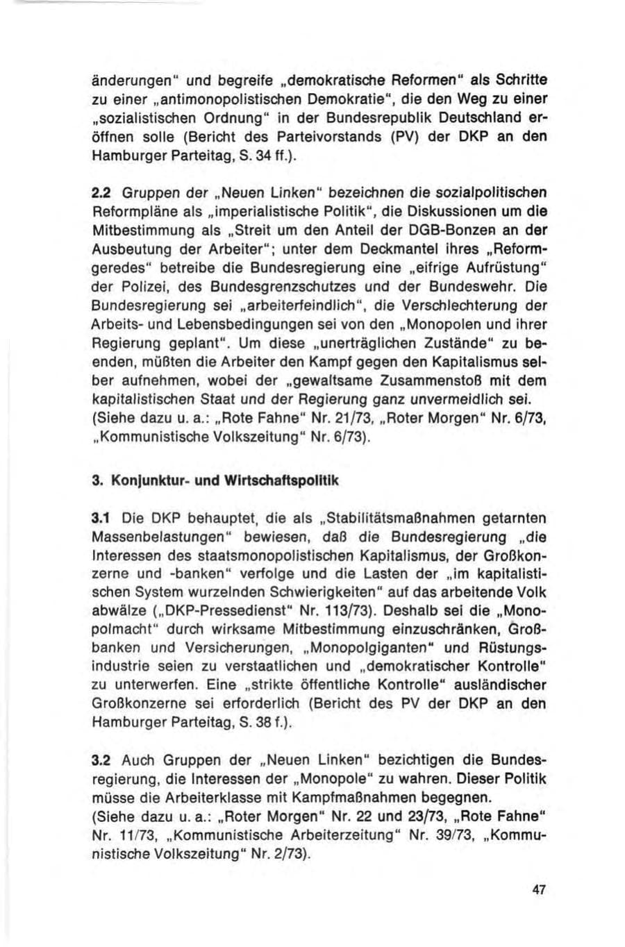 Seite 47 des Verfassungsschutzbericht 1973 Bund
