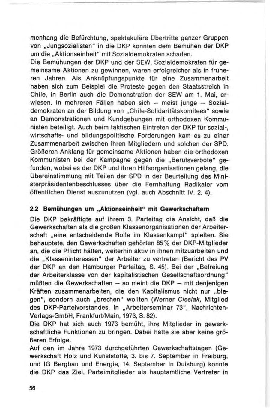 Seite 56 des Verfassungsschutzbericht 1973 Bund