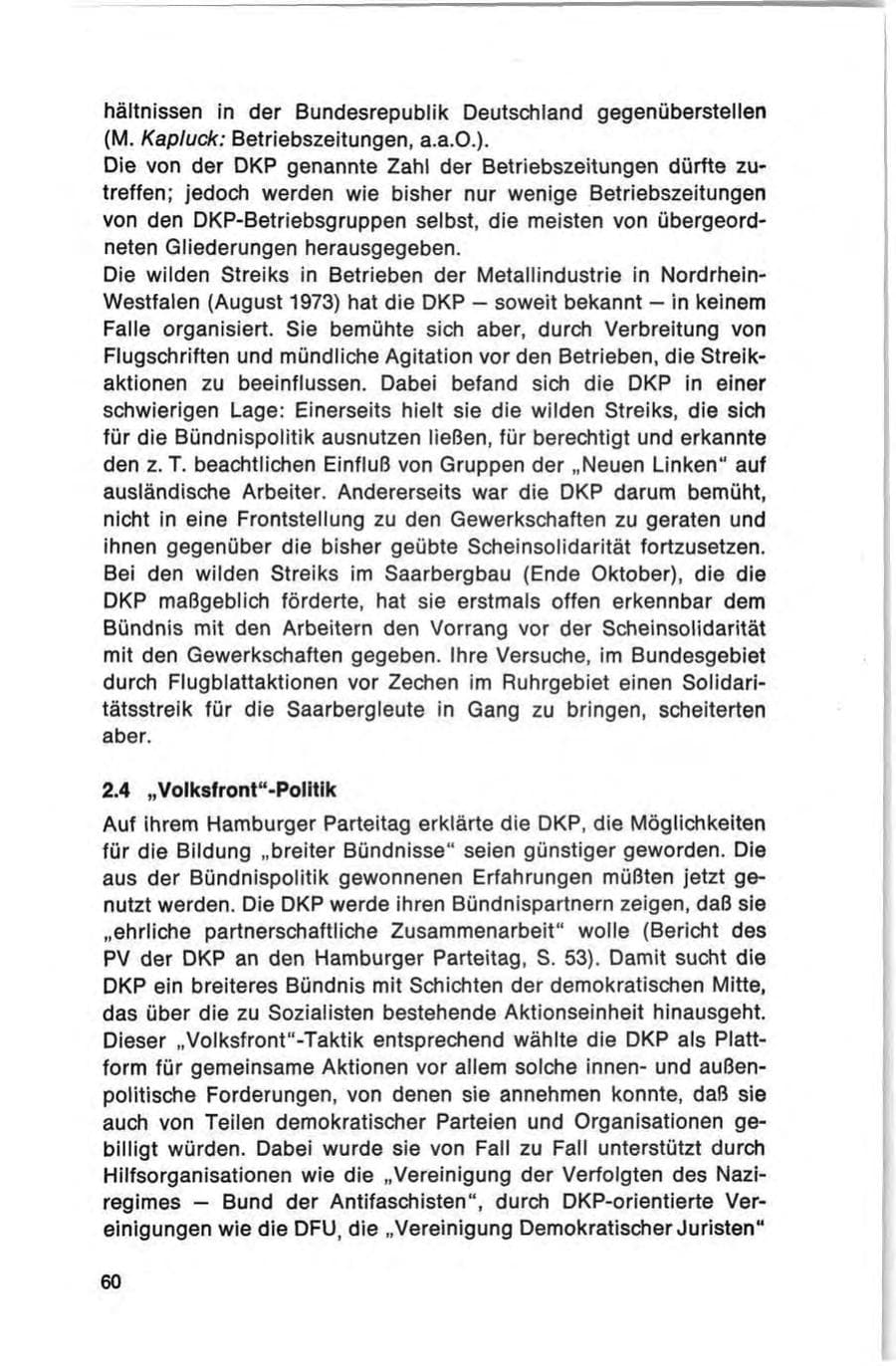 Seite 60 des Verfassungsschutzbericht 1973 Bund