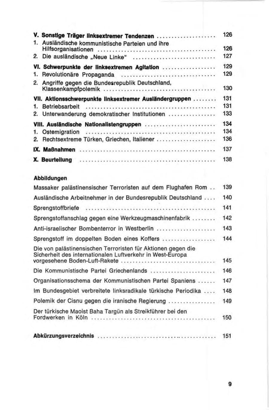 Seite 9 des Verfassungsschutzbericht 1973 Bund