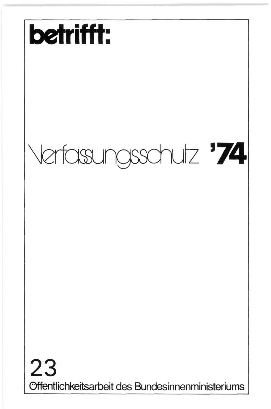 Seite 2 des Verfassungsschutzbericht 1974 Bund