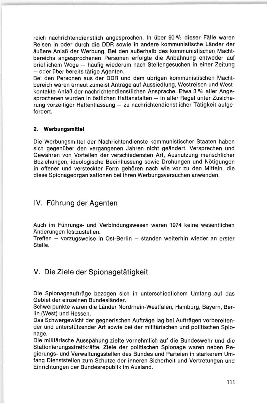 Seite 111 des Verfassungsschutzbericht 1974 Bund