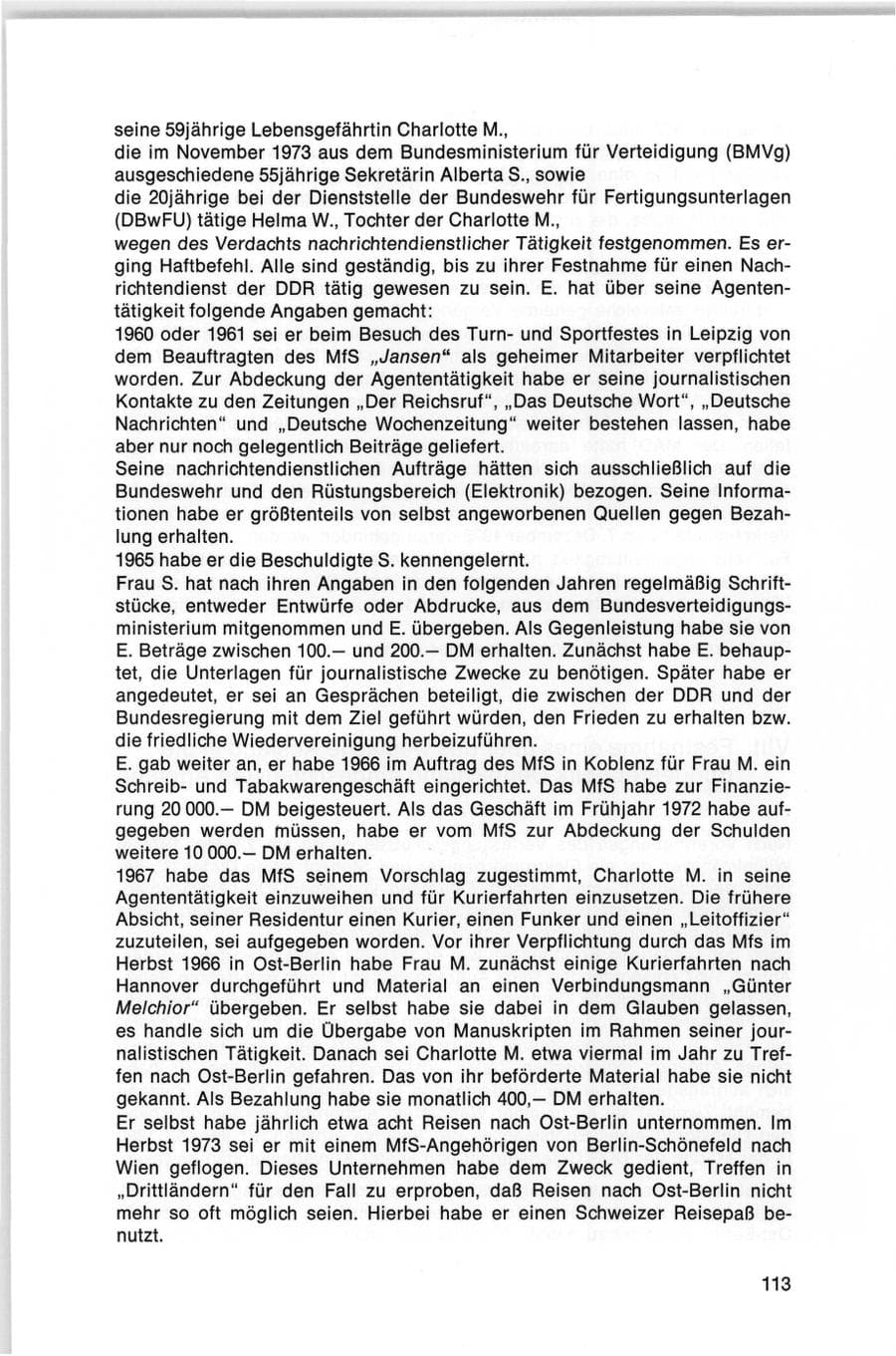 Seite 113 des Verfassungsschutzbericht 1974 Bund