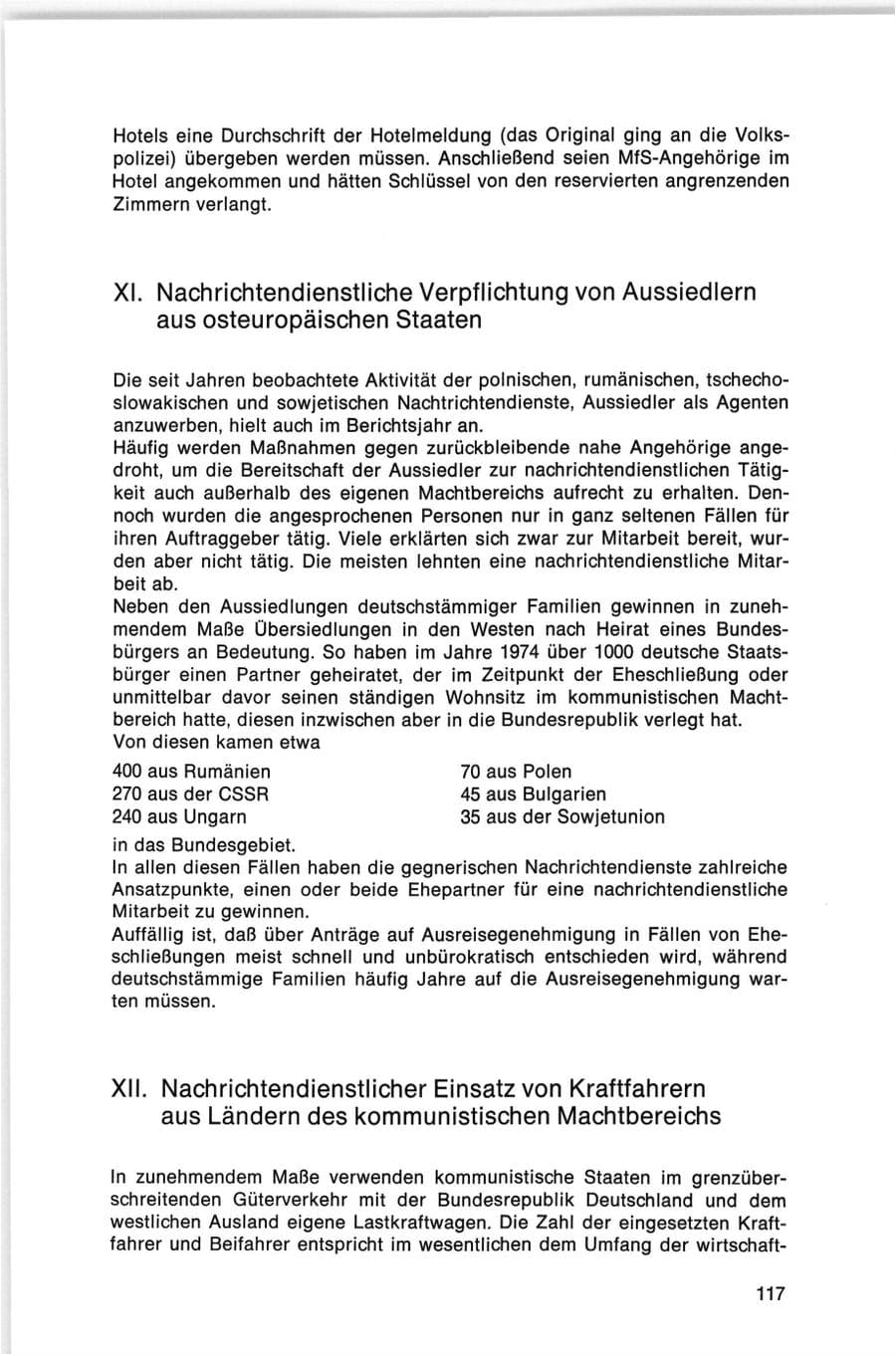 Seite 117 des Verfassungsschutzbericht 1974 Bund