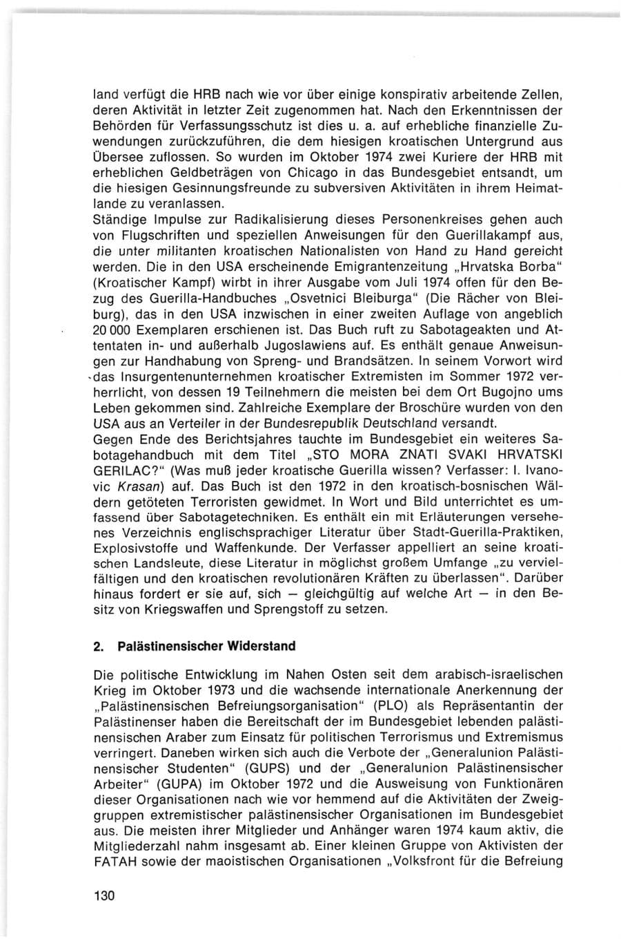 Seite 130 des Verfassungsschutzbericht 1974 Bund