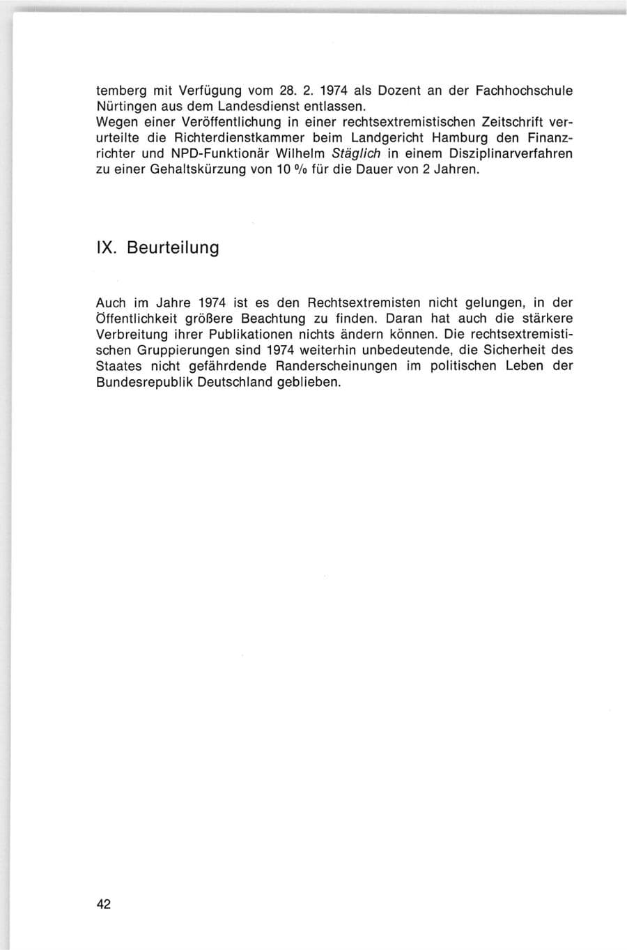 Seite 42 des Verfassungsschutzbericht 1974 Bund