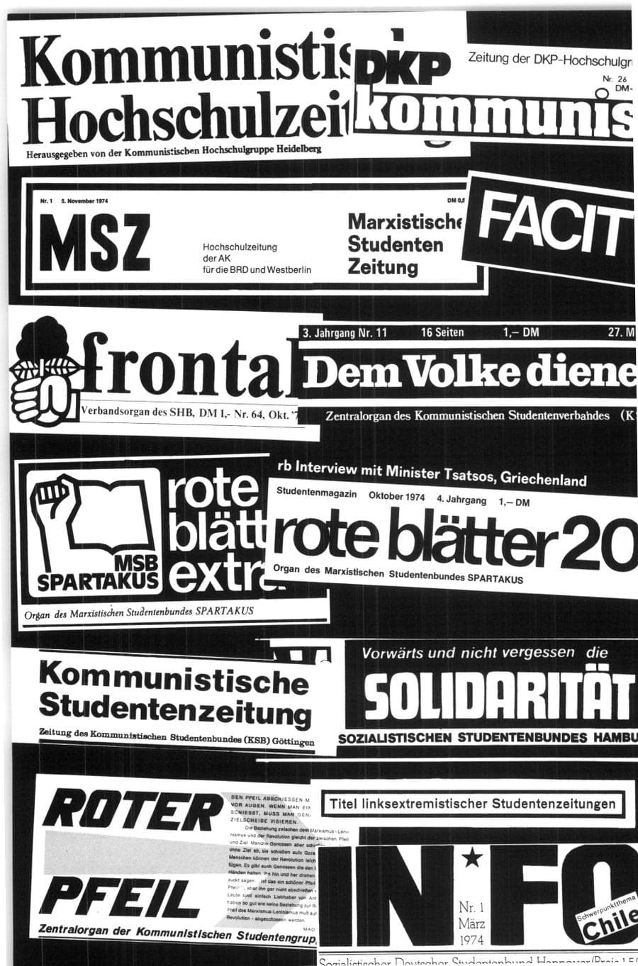 Seite 74 des Verfassungsschutzbericht 1974 Bund