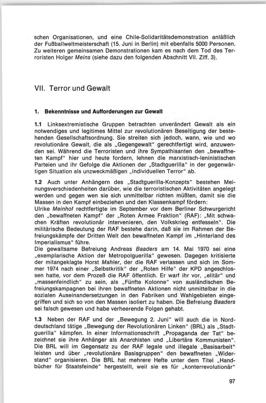 Seite 97 des Verfassungsschutzbericht 1974 Bund