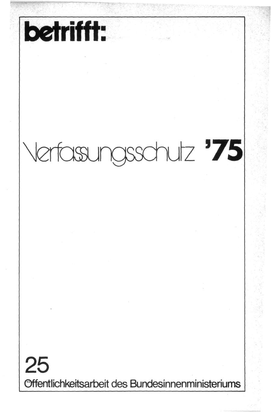 Seite 2 des Verfassungsschutzbericht 1975 Bund