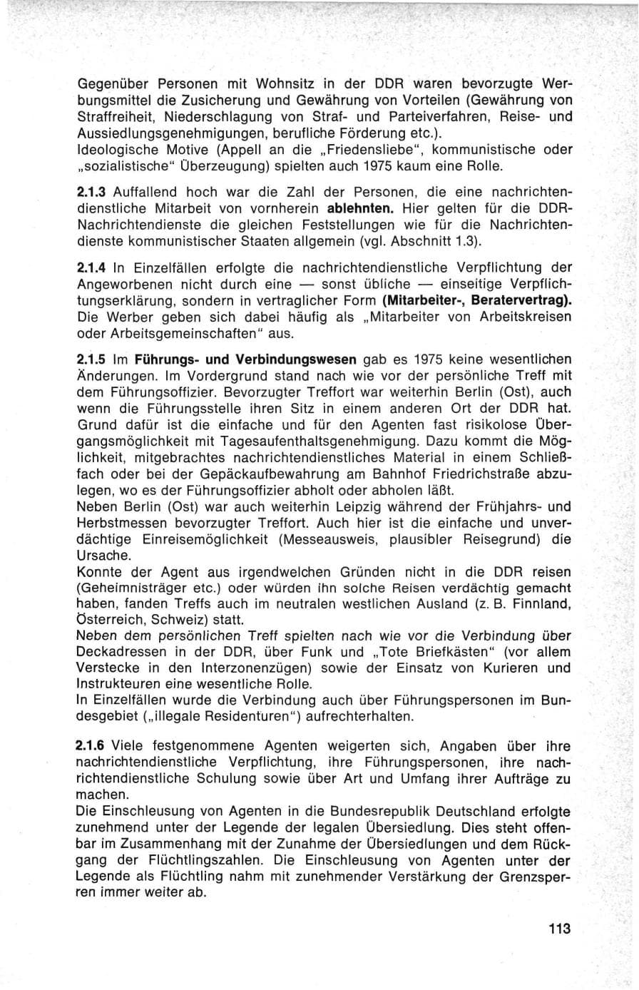 Seite 113 des Verfassungsschutzbericht 1975 Bund