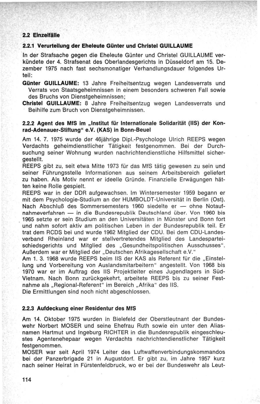 Seite 114 des Verfassungsschutzbericht 1975 Bund