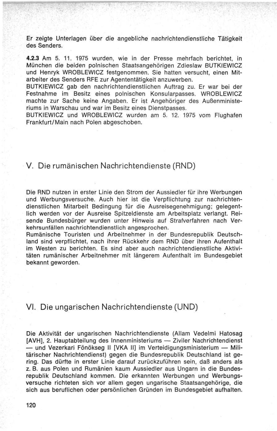 Seite 120 des Verfassungsschutzbericht 1975 Bund