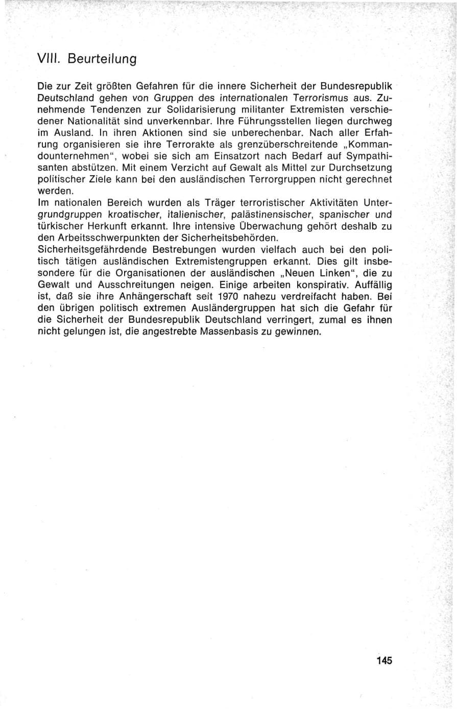 Seite 145 des Verfassungsschutzbericht 1975 Bund