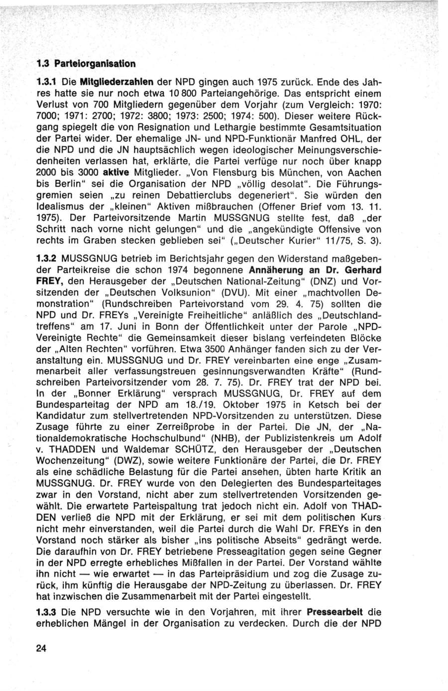 Seite 24 des Verfassungsschutzbericht 1975 Bund
