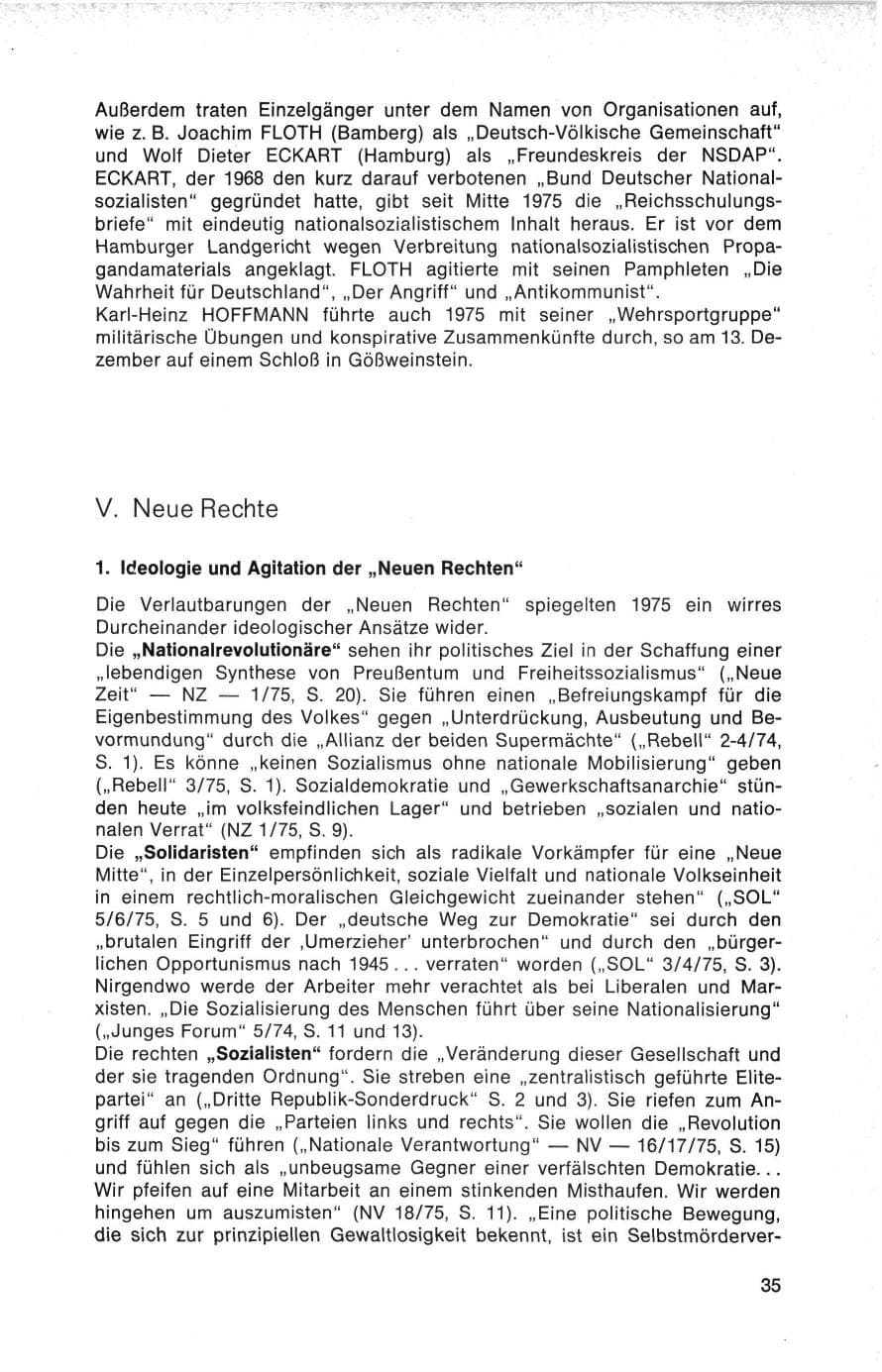 Seite 35 des Verfassungsschutzbericht 1975 Bund