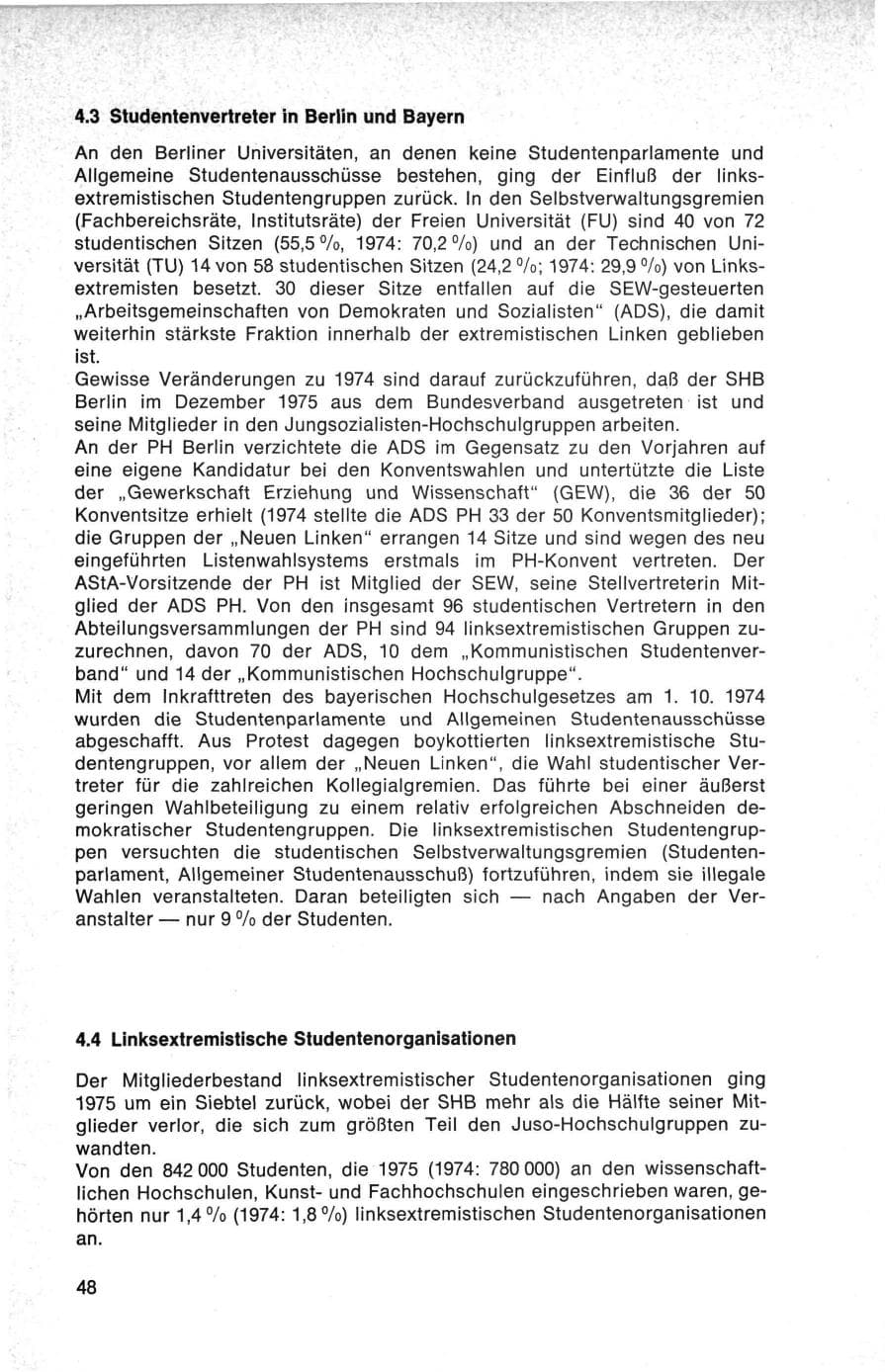 Seite 48 des Verfassungsschutzbericht 1975 Bund