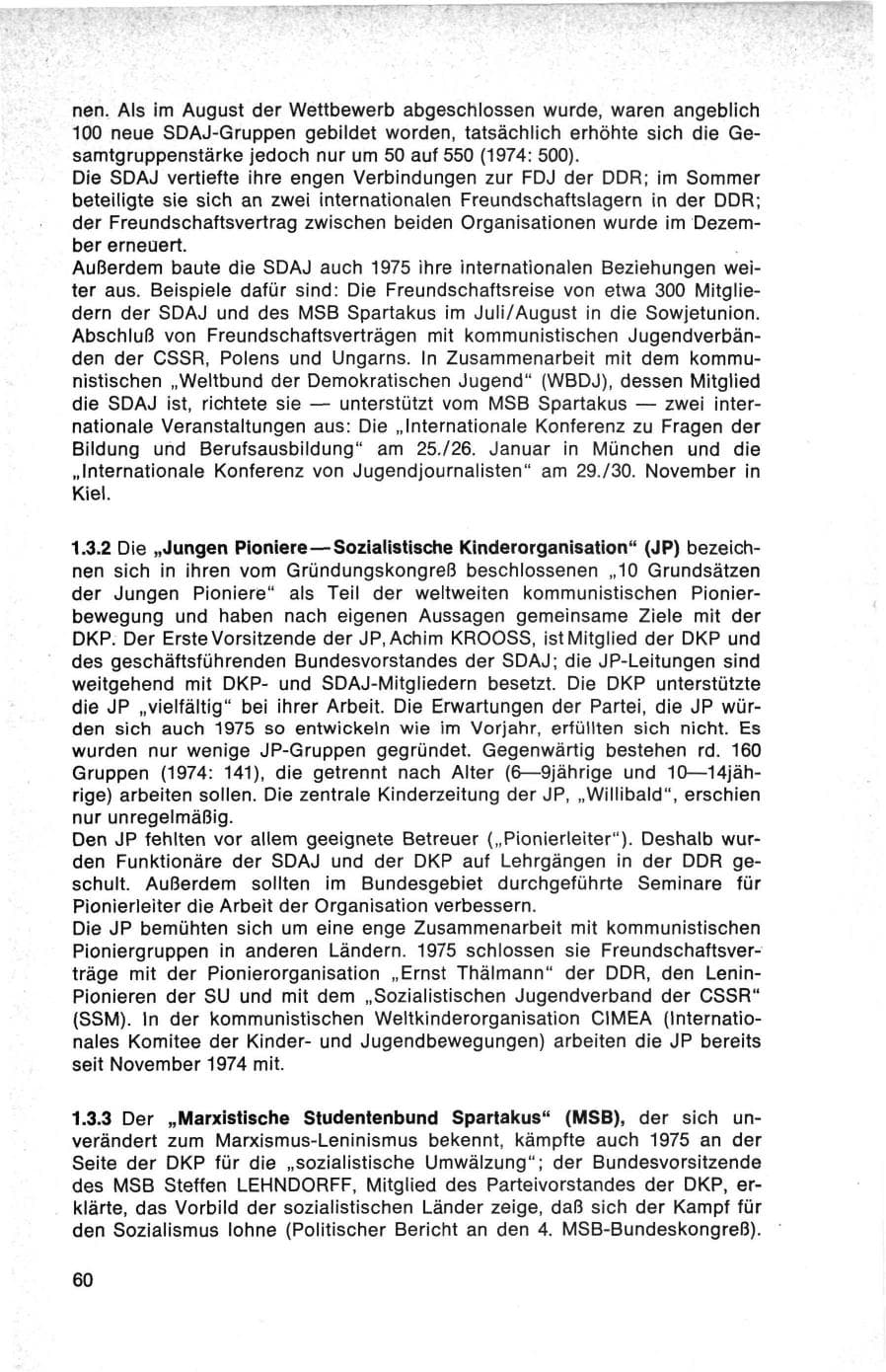 Seite 60 des Verfassungsschutzbericht 1975 Bund