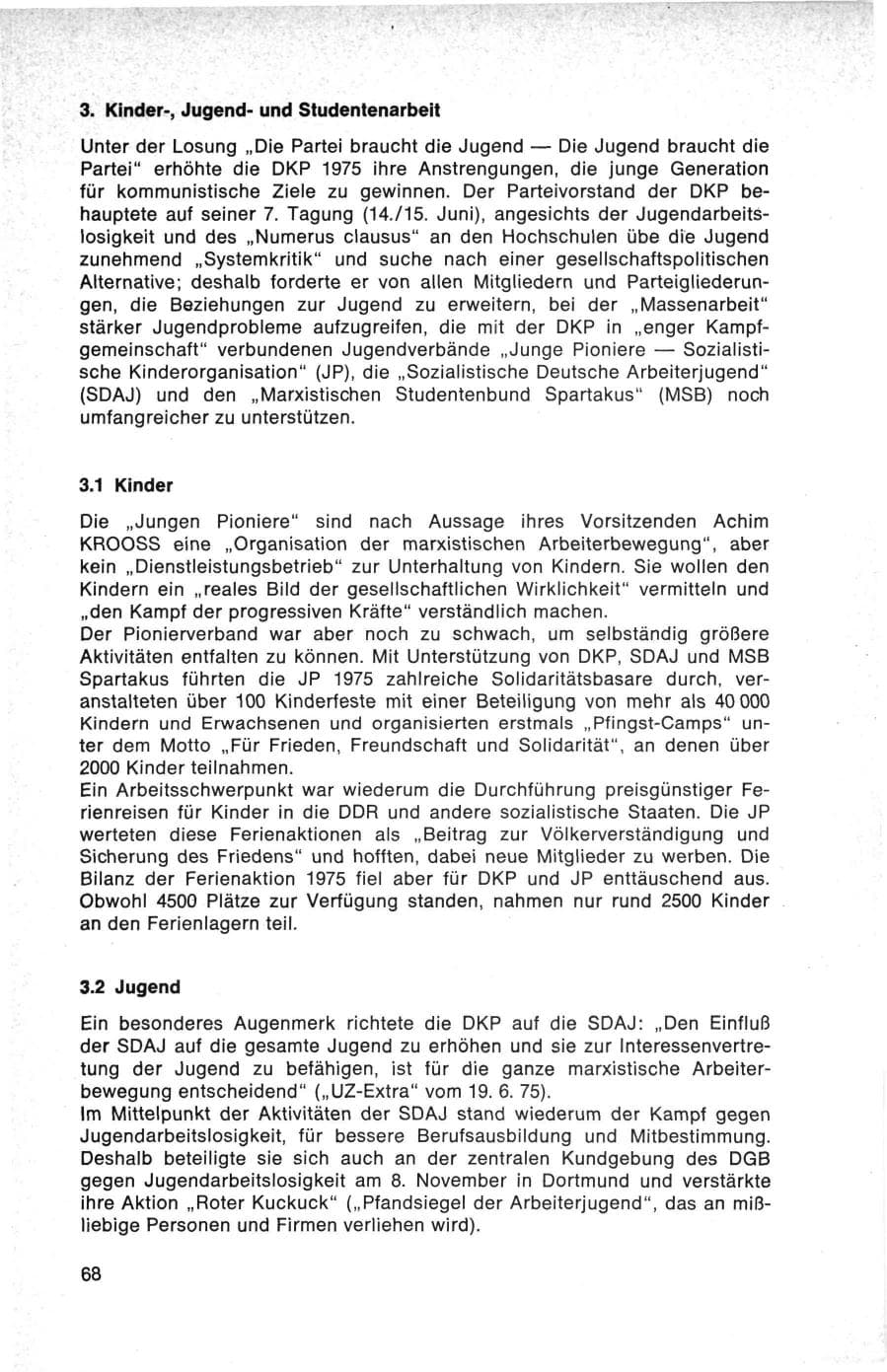 Seite 68 des Verfassungsschutzbericht 1975 Bund