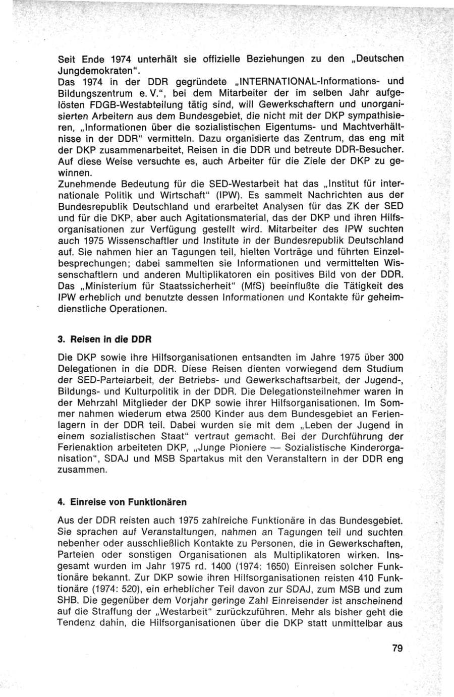 Seite 79 des Verfassungsschutzbericht 1975 Bund