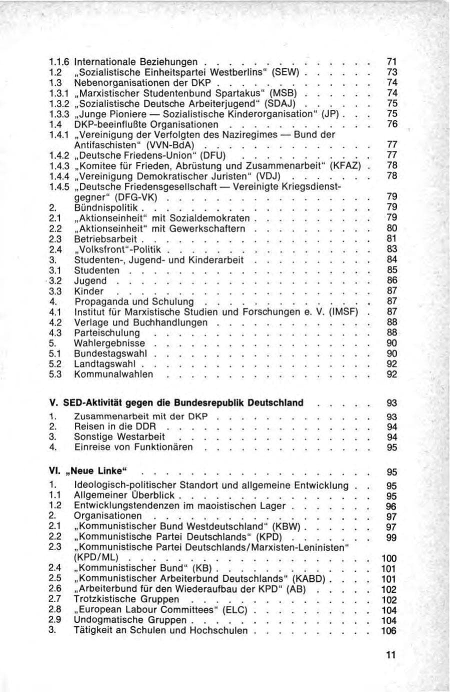 Seite 11 des Verfassungsschutzbericht 1976 Bund