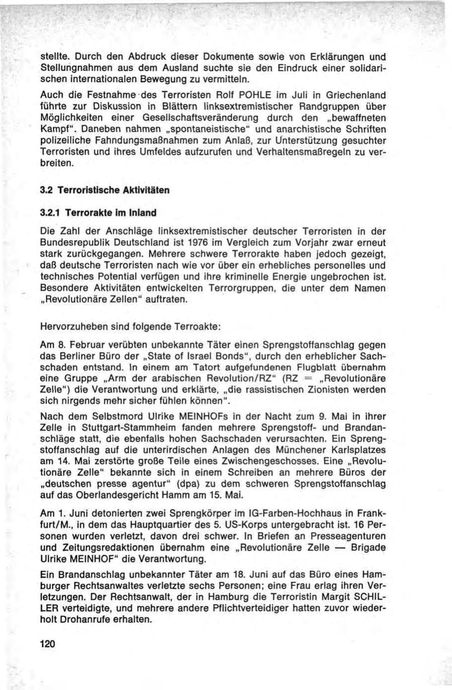 Seite 120 des Verfassungsschutzbericht 1976 Bund