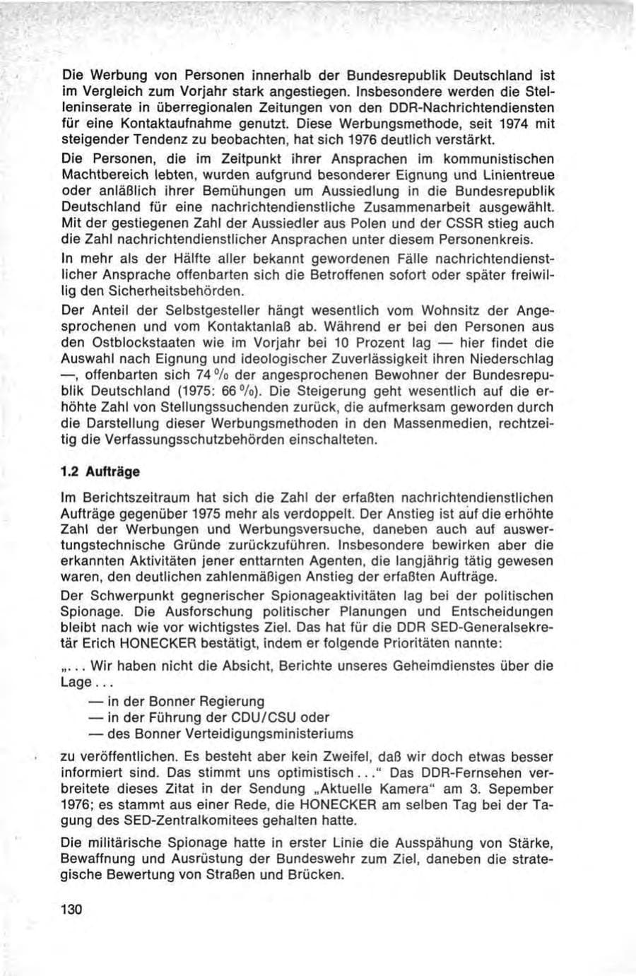 Seite 130 des Verfassungsschutzbericht 1976 Bund