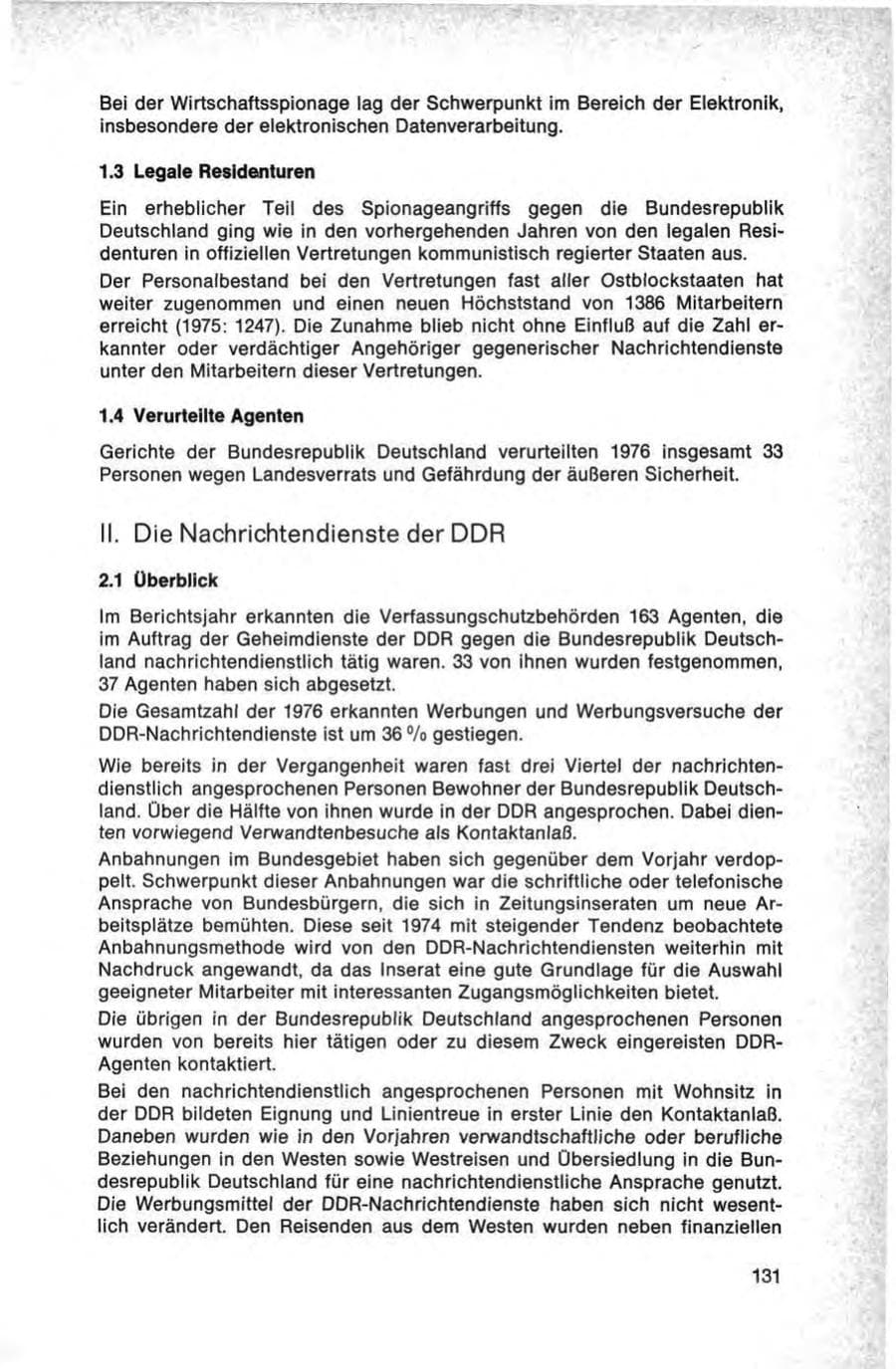 Seite 131 des Verfassungsschutzbericht 1976 Bund