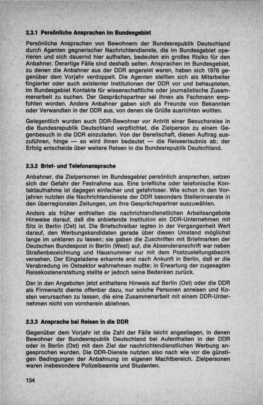 Seite 134 des Verfassungsschutzbericht 1976 Bund