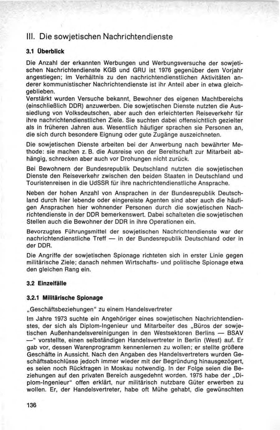 Seite 136 des Verfassungsschutzbericht 1976 Bund