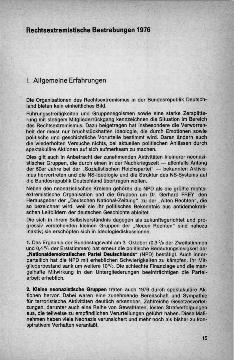 Seite 15 des Verfassungsschutzbericht 1976 Bund