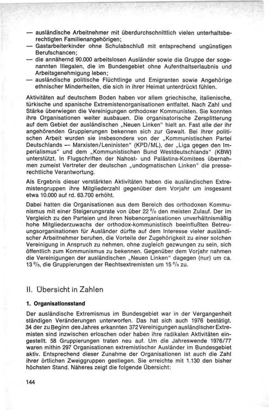 Seite 144 des Verfassungsschutzbericht 1976 Bund