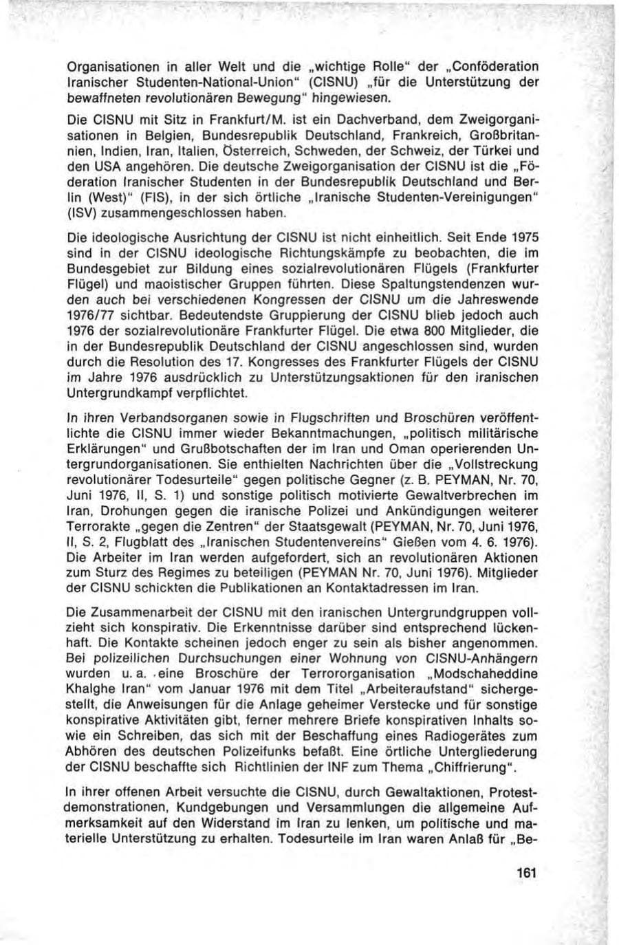Seite 161 des Verfassungsschutzbericht 1976 Bund