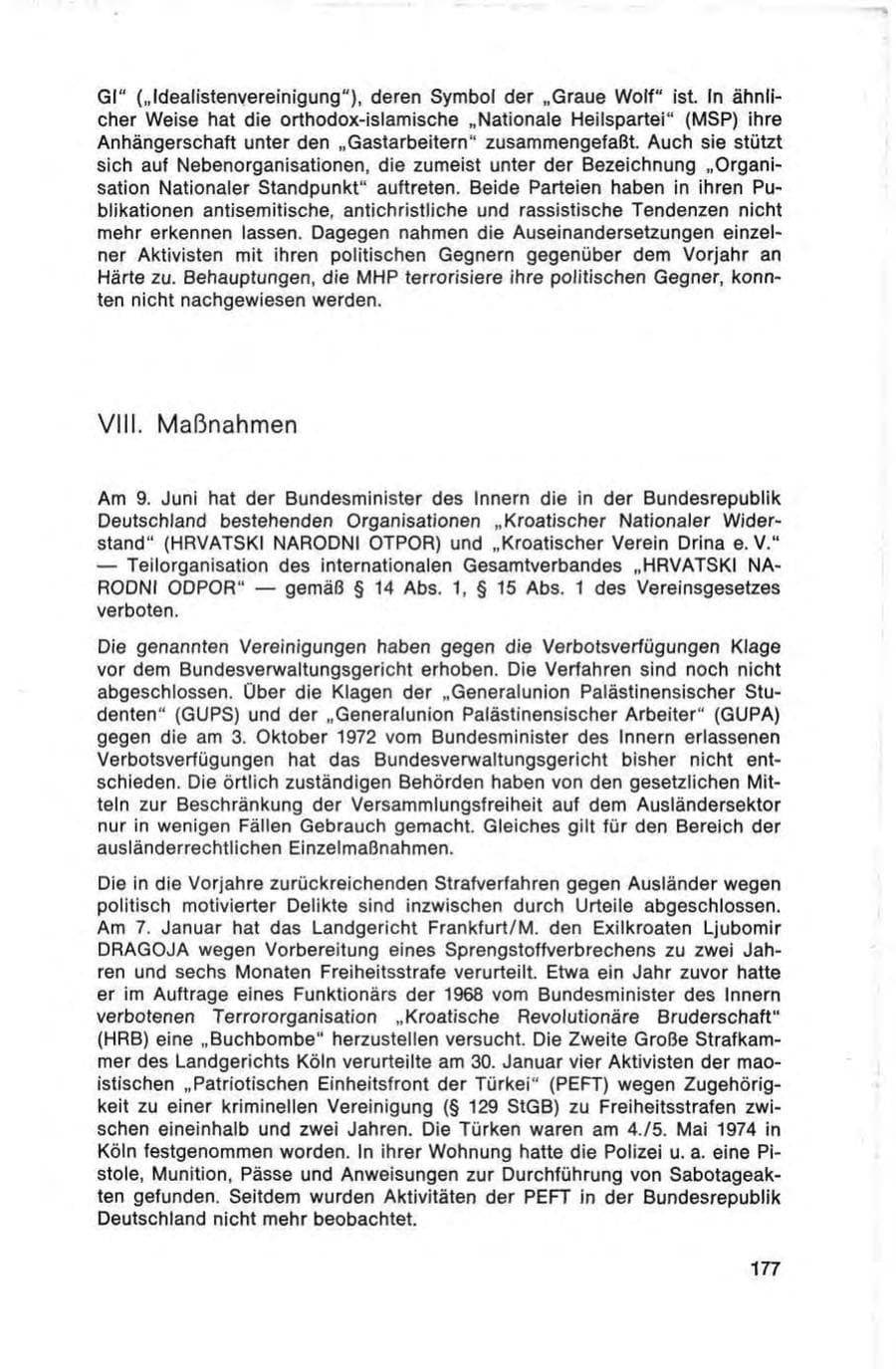 Seite 177 des Verfassungsschutzbericht 1976 Bund