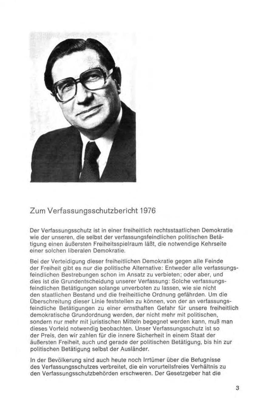 Seite 3 des Verfassungsschutzbericht 1976 Bund