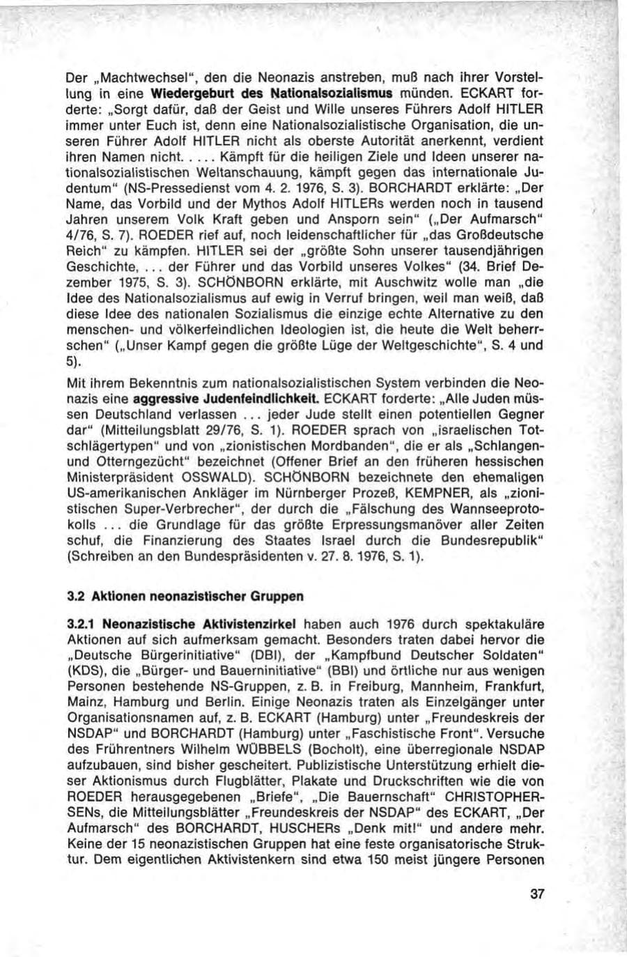 Seite 37 des Verfassungsschutzbericht 1976 Bund