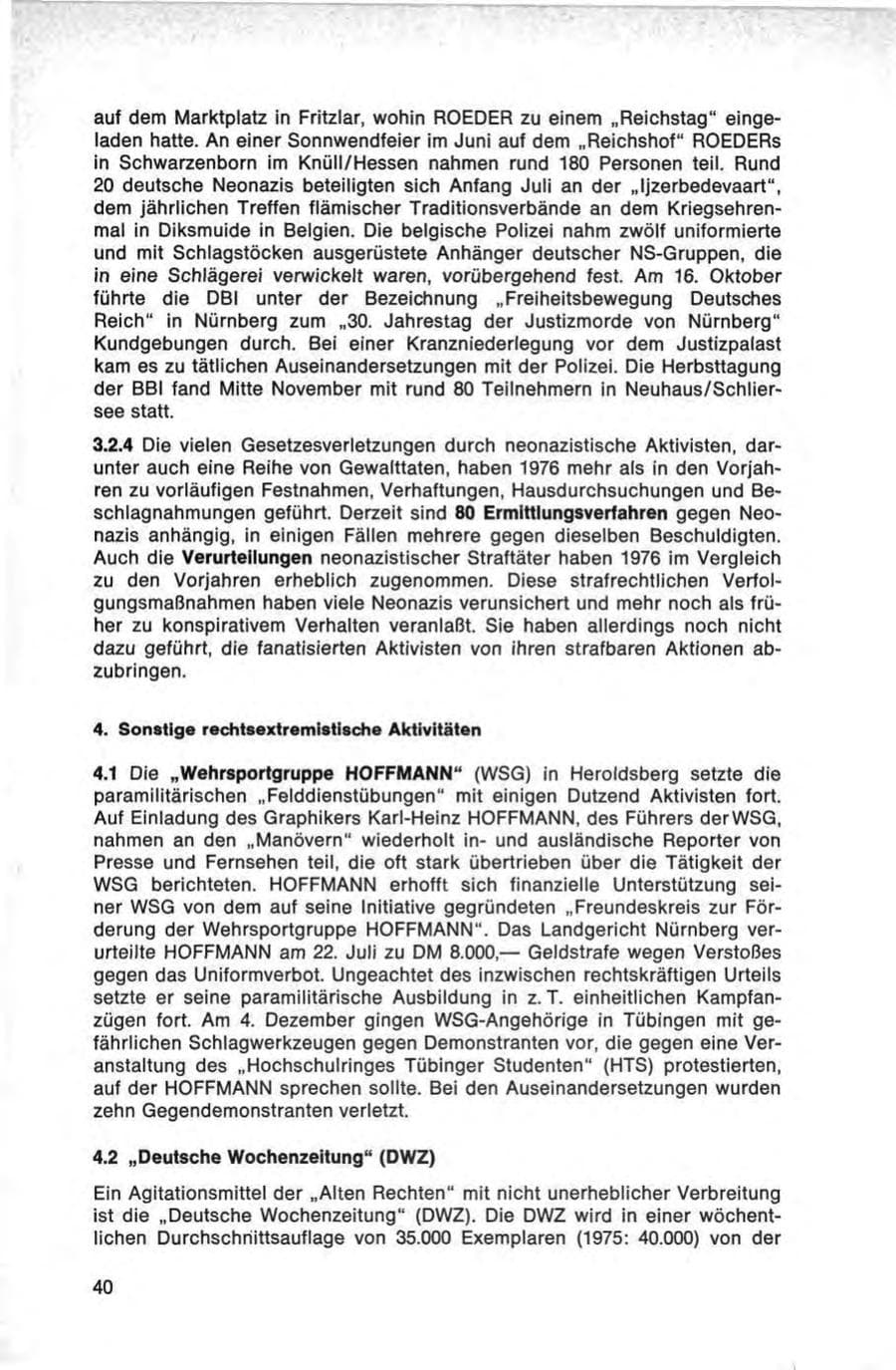 Seite 40 des Verfassungsschutzbericht 1976 Bund