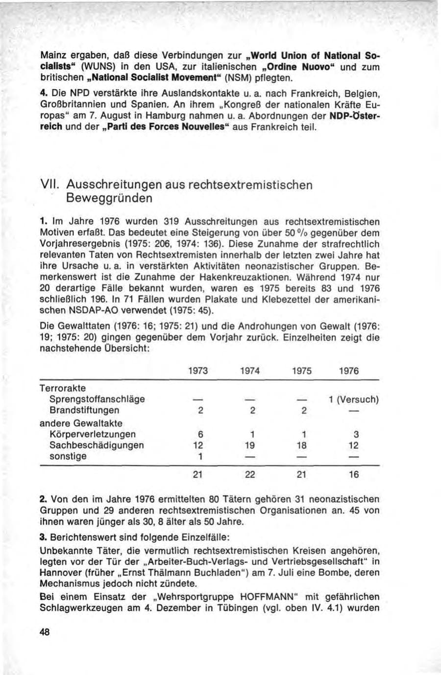Seite 48 des Verfassungsschutzbericht 1976 Bund