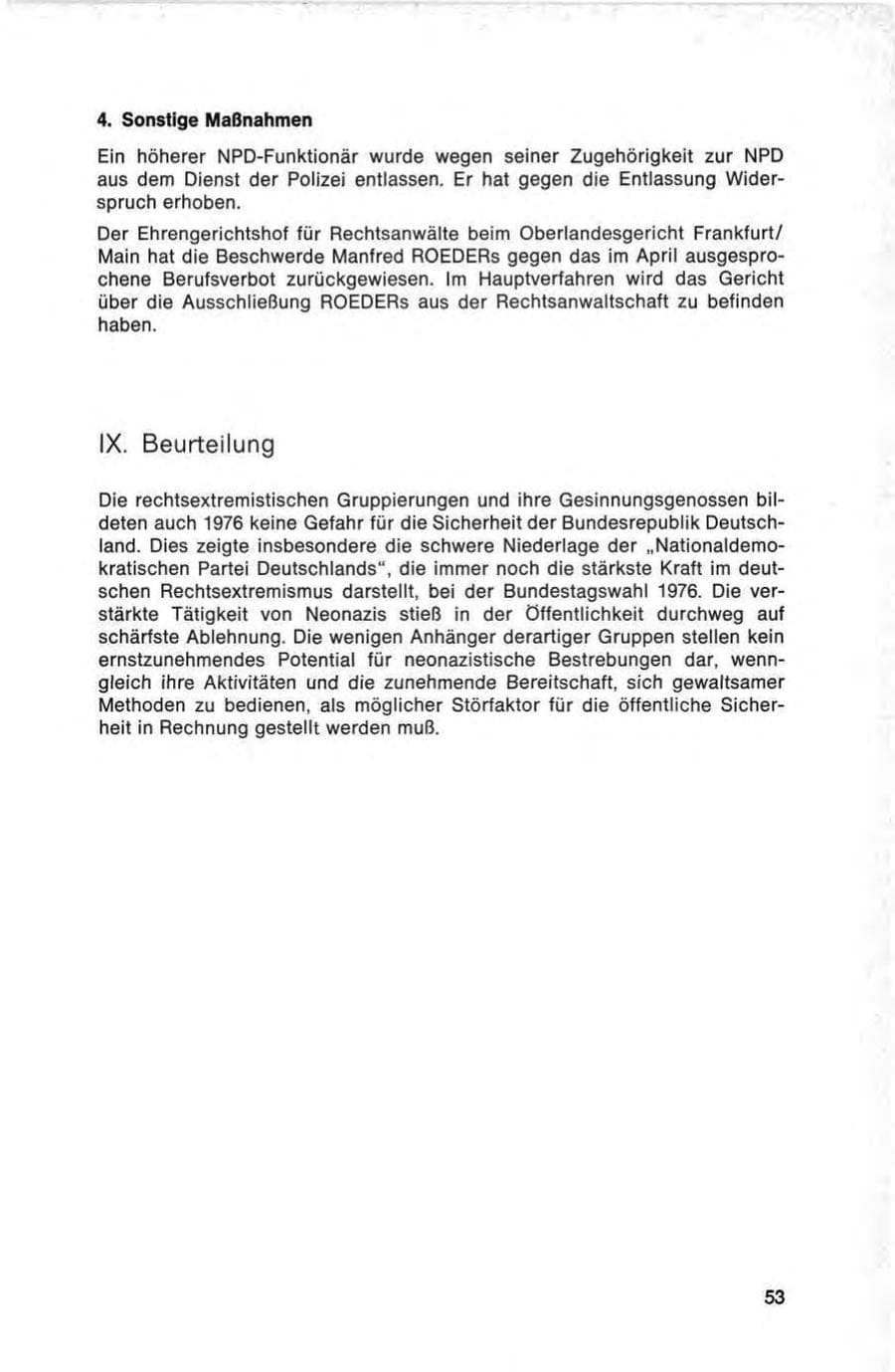 Seite 53 des Verfassungsschutzbericht 1976 Bund