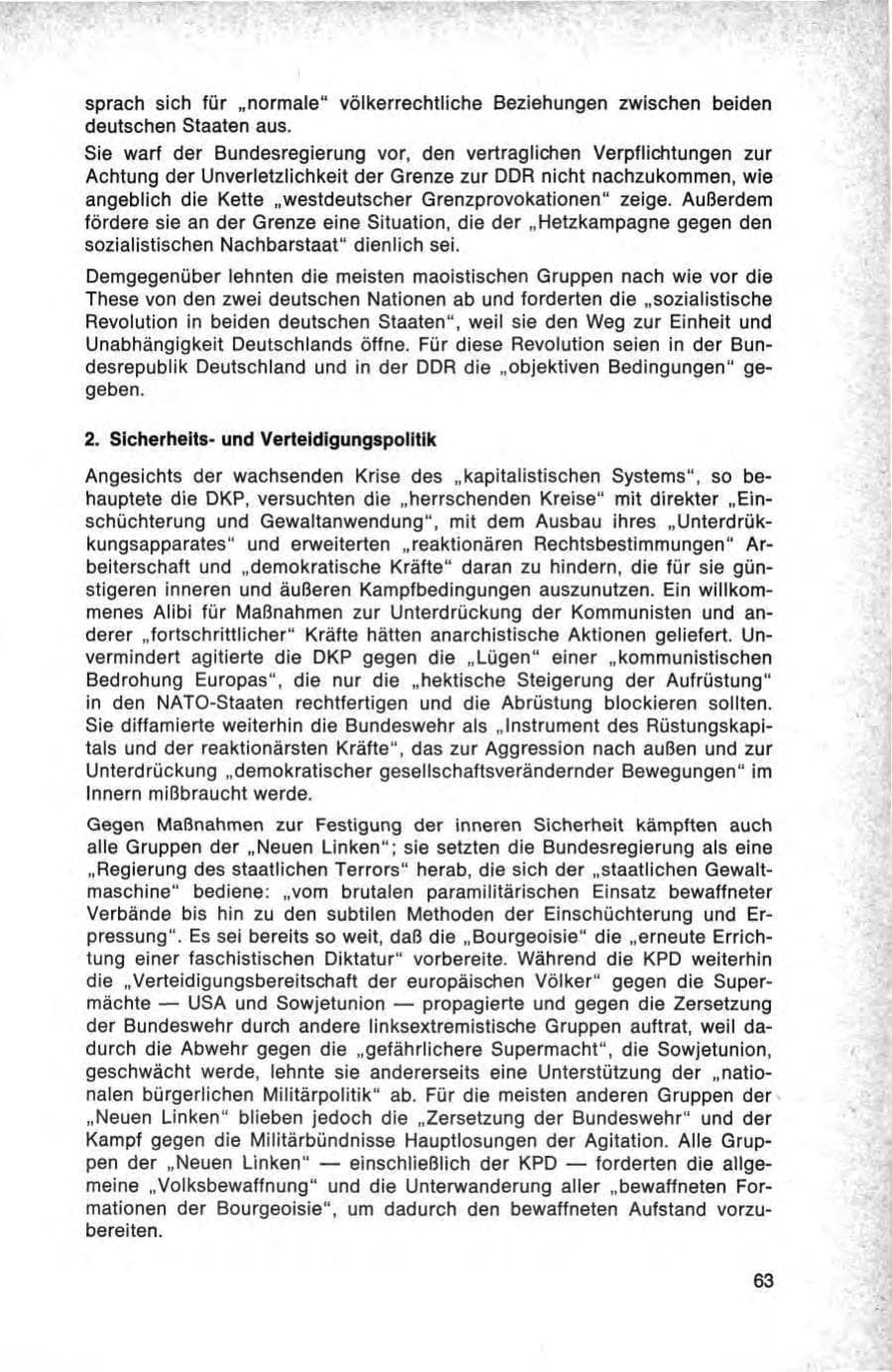 Seite 63 des Verfassungsschutzbericht 1976 Bund