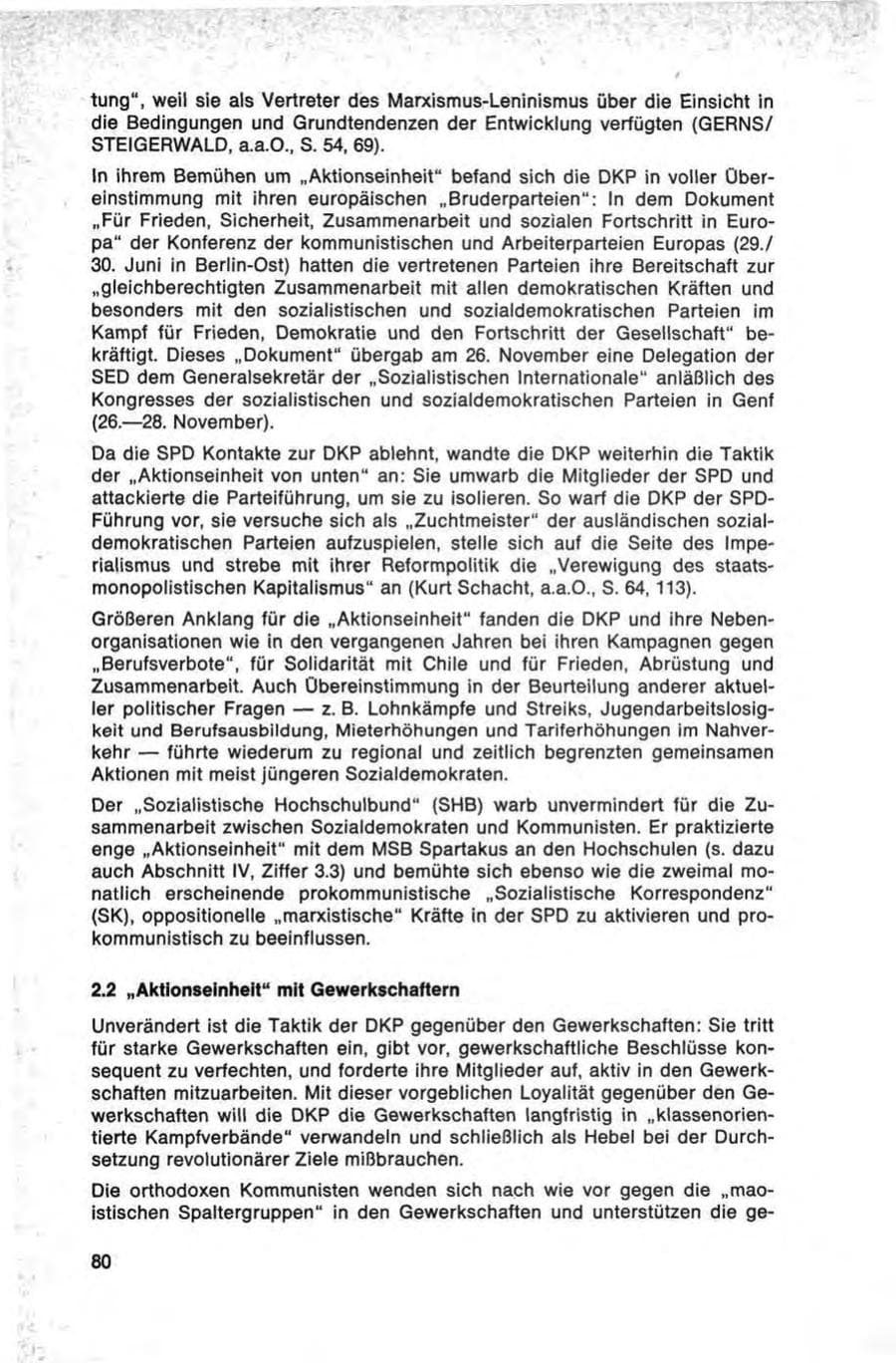 Seite 80 des Verfassungsschutzbericht 1976 Bund