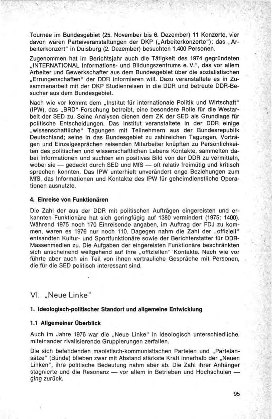 Seite 95 des Verfassungsschutzbericht 1976 Bund