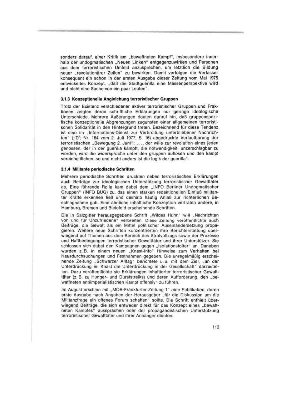 Seite 113 des Verfassungsschutzbericht 1977 Bund