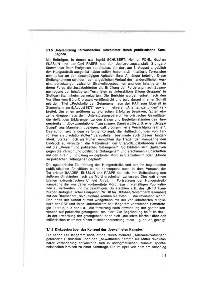 Seite 115 des Verfassungsschutzbericht 1977 Bund