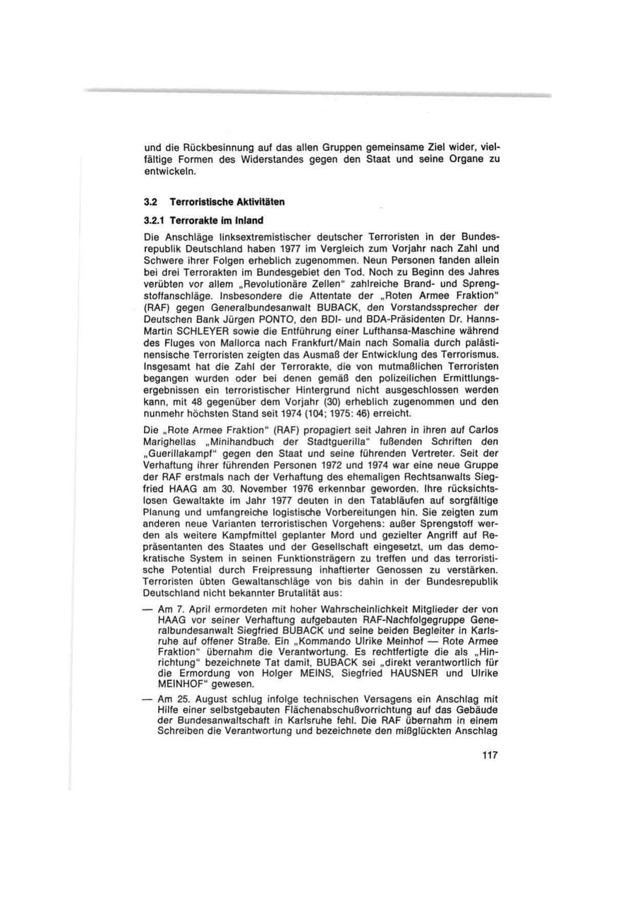 Seite 117 des Verfassungsschutzbericht 1977 Bund
