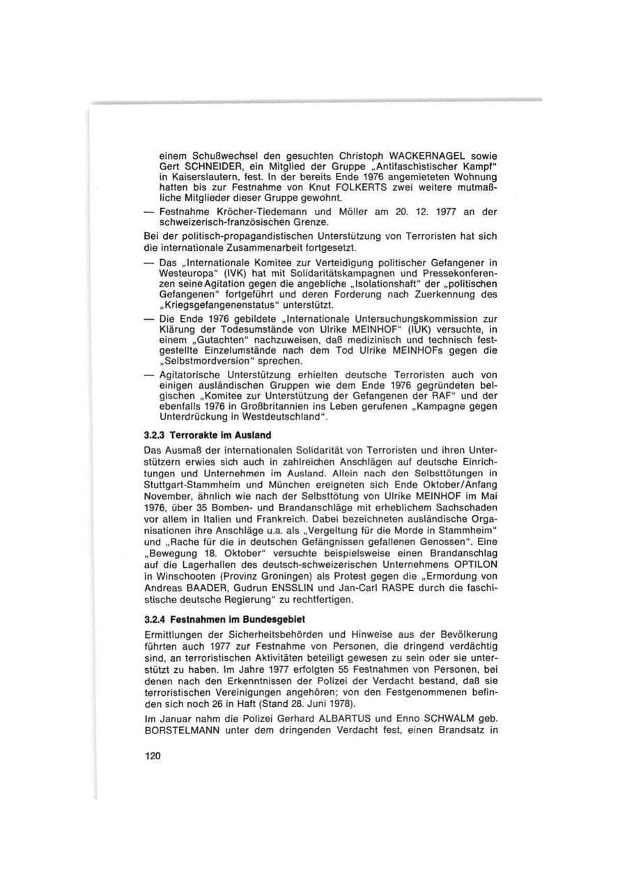 Seite 120 des Verfassungsschutzbericht 1977 Bund