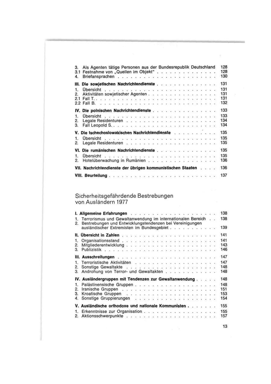Seite 13 des Verfassungsschutzbericht 1977 Bund
