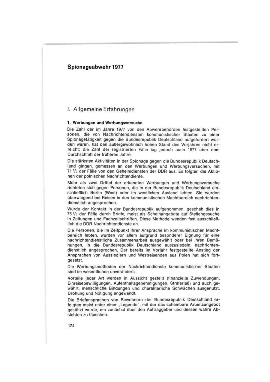 Seite 124 des Verfassungsschutzbericht 1977 Bund